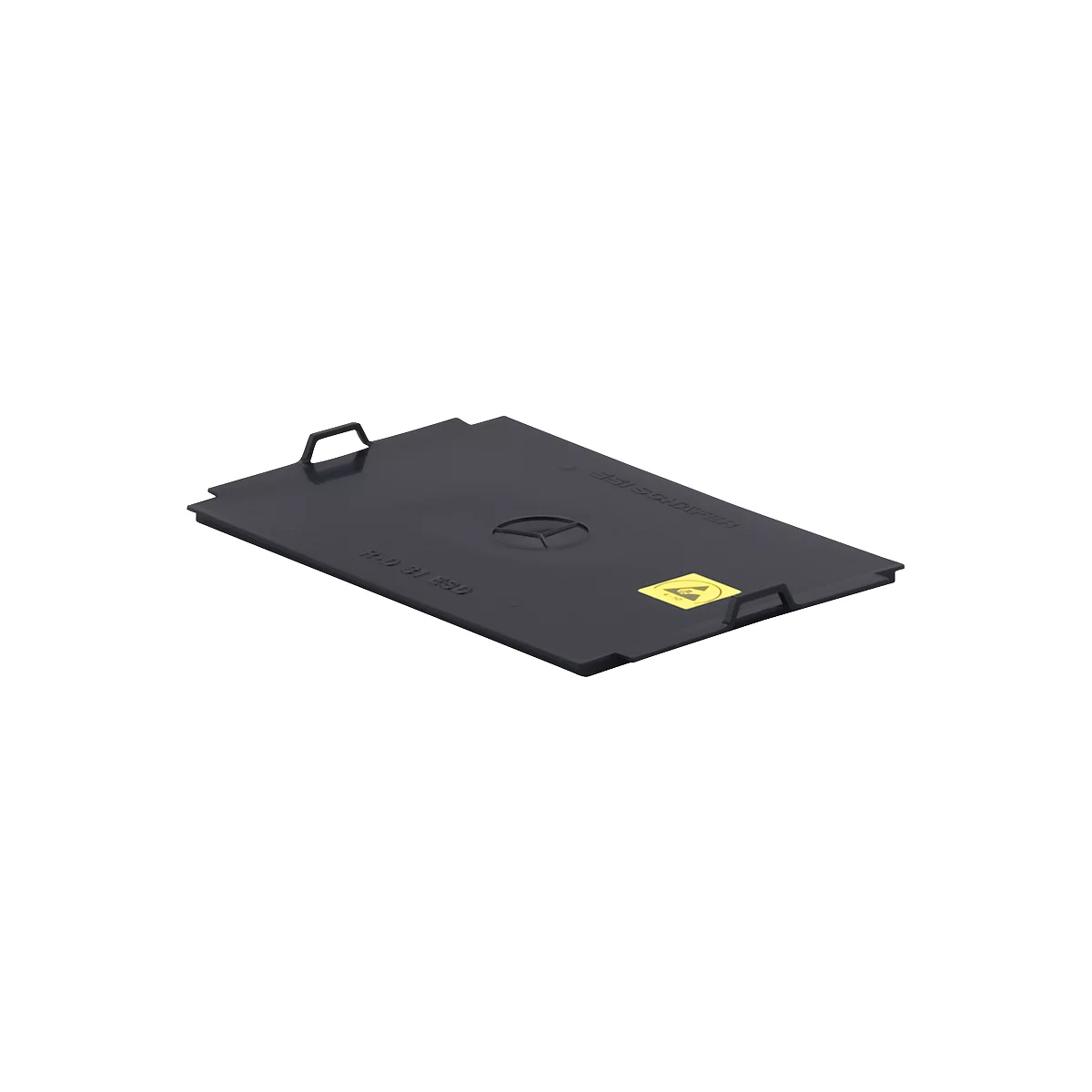Opzetdeksel VDA-KLT-D 31 ESD, voor Eurobak R-KLT ESD, B 300 x D 200 mm, zwart geleidend