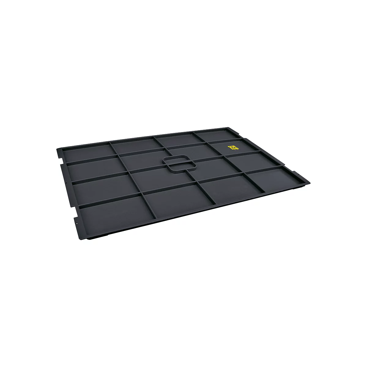 Opzetdeksel VDA-KLT-D 61 ESD, voor Eurobak R-KLT ESD, B 600 x D 400 mm, zwart geleidend