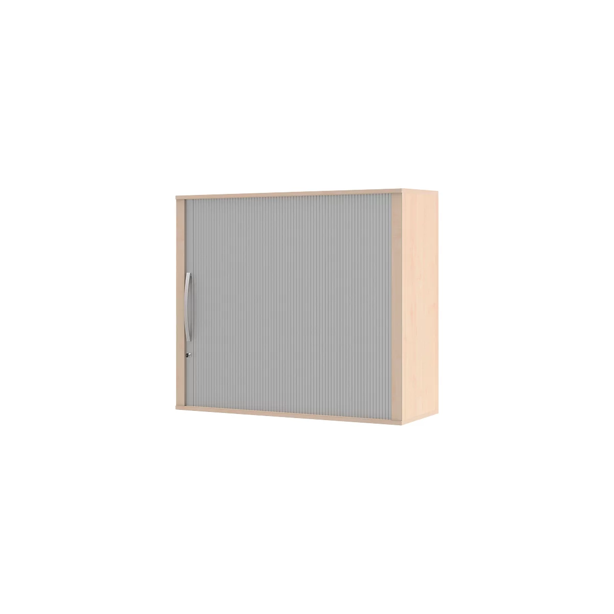 Opzetroldeurkast BARI, 4 legborden, middenwand, slot, H 1057 mm, esdoornpatroon