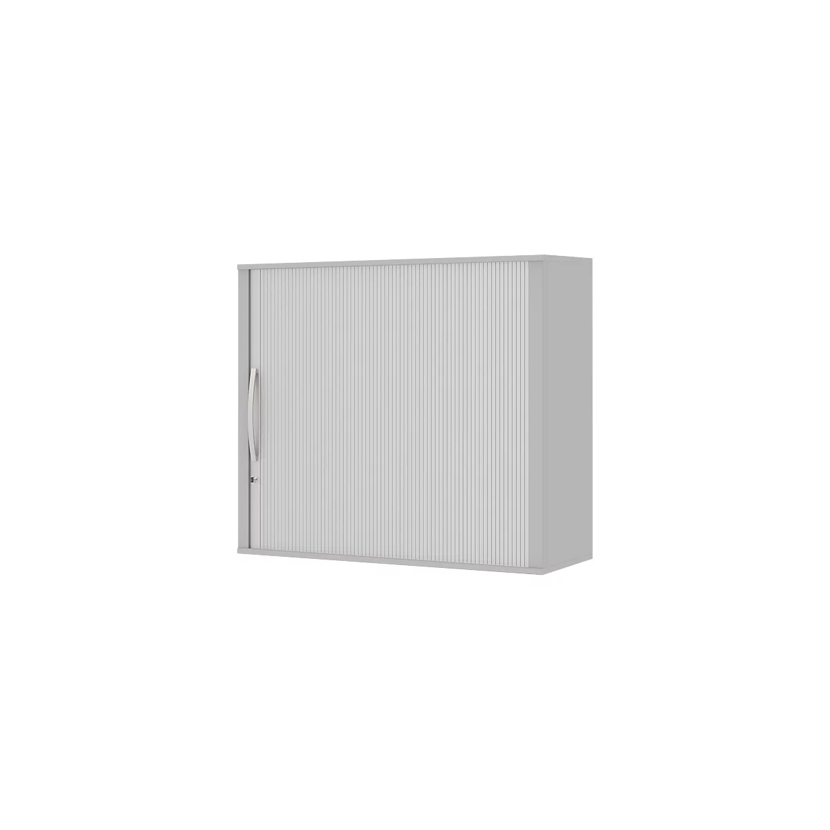 Opzetroldeurkast BARI, 4 legborden, middenwand, slot, H 1057 mm, lichtgrijs