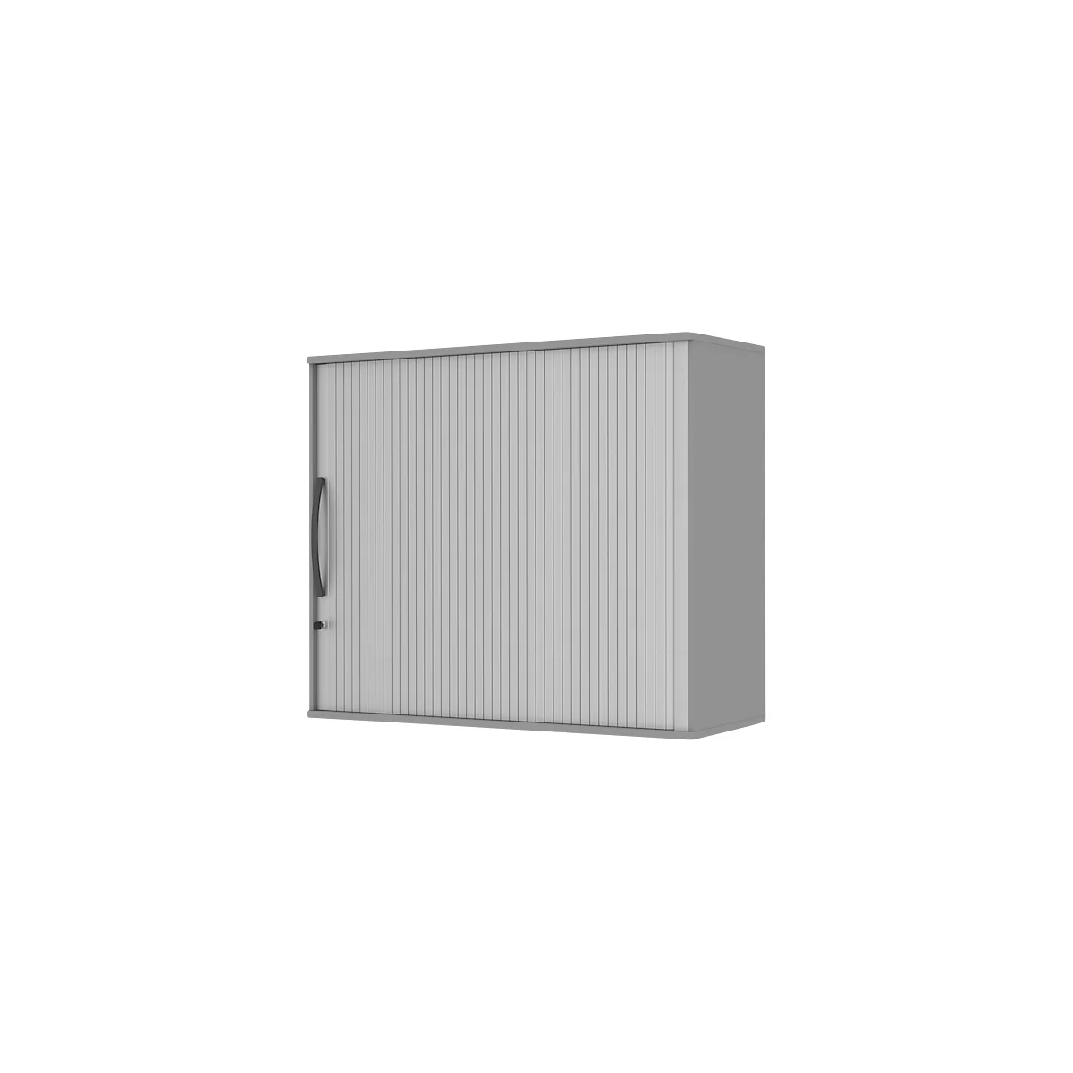 Opzetroldeurkast BARI, 4 legborden, middenwand, slot, H 1057 mm, middengrijs