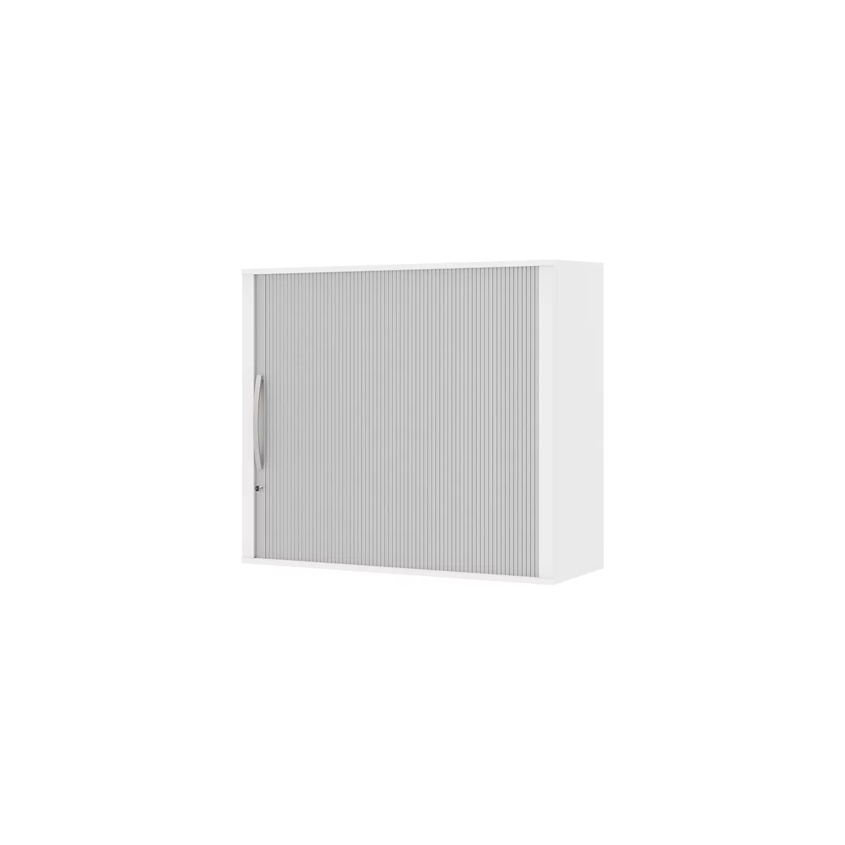 Opzetroldeurkast BARI, 4 legborden, middenwand, slot, H 1057 mm, wit