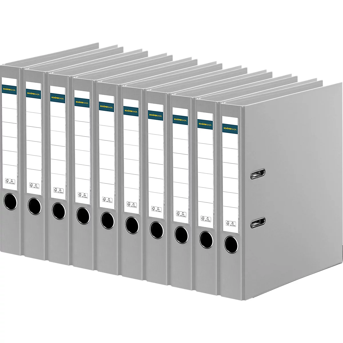 Ordner - A4 - rugbreedte 50 mm - grijs - 10 stuks - ons merk Schäfer Shop Select