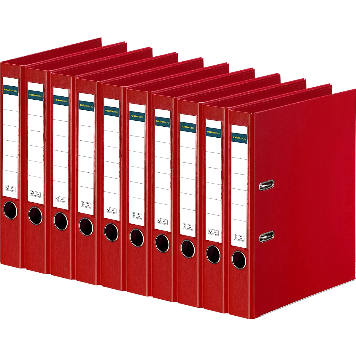 Ordner - A4 - rugbreedte 50 mm - rood - 10 stuks - ons merk Schäfer Shop Select