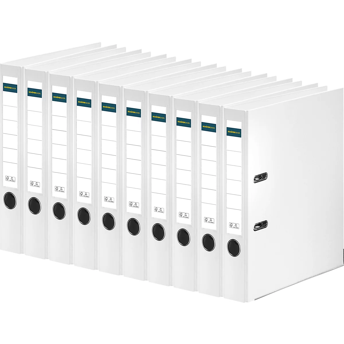 Ordner - A4 - rugbreedte 50 mm - wit - 10 stuks - ons merk Schäfer Shop Select
