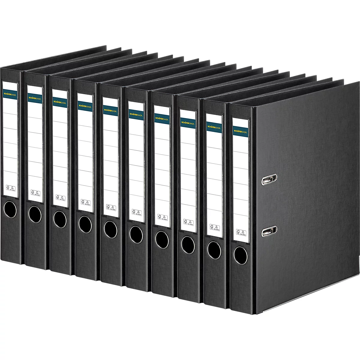 Ordner - A4 - rugbreedte 50 mm - zwart - 10 stuks - ons merk Schäfer Shop Select