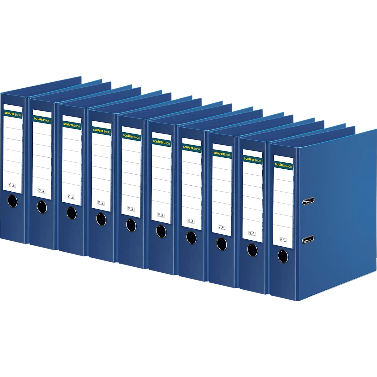 Ordner - A4 - rugbreedte 80 mm - blauw - 10 stuks - ons merk Schäfer Shop Select