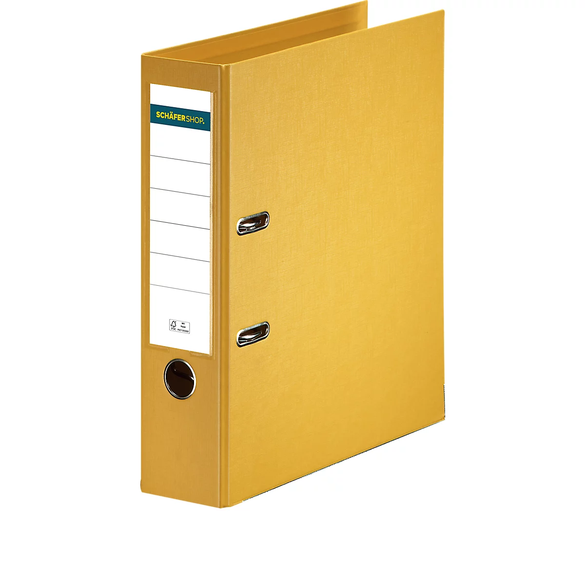 Ordner - A4 - rugbreedte 80 mm - geel - 10 stuks - ons merk Schäfer Shop Select
