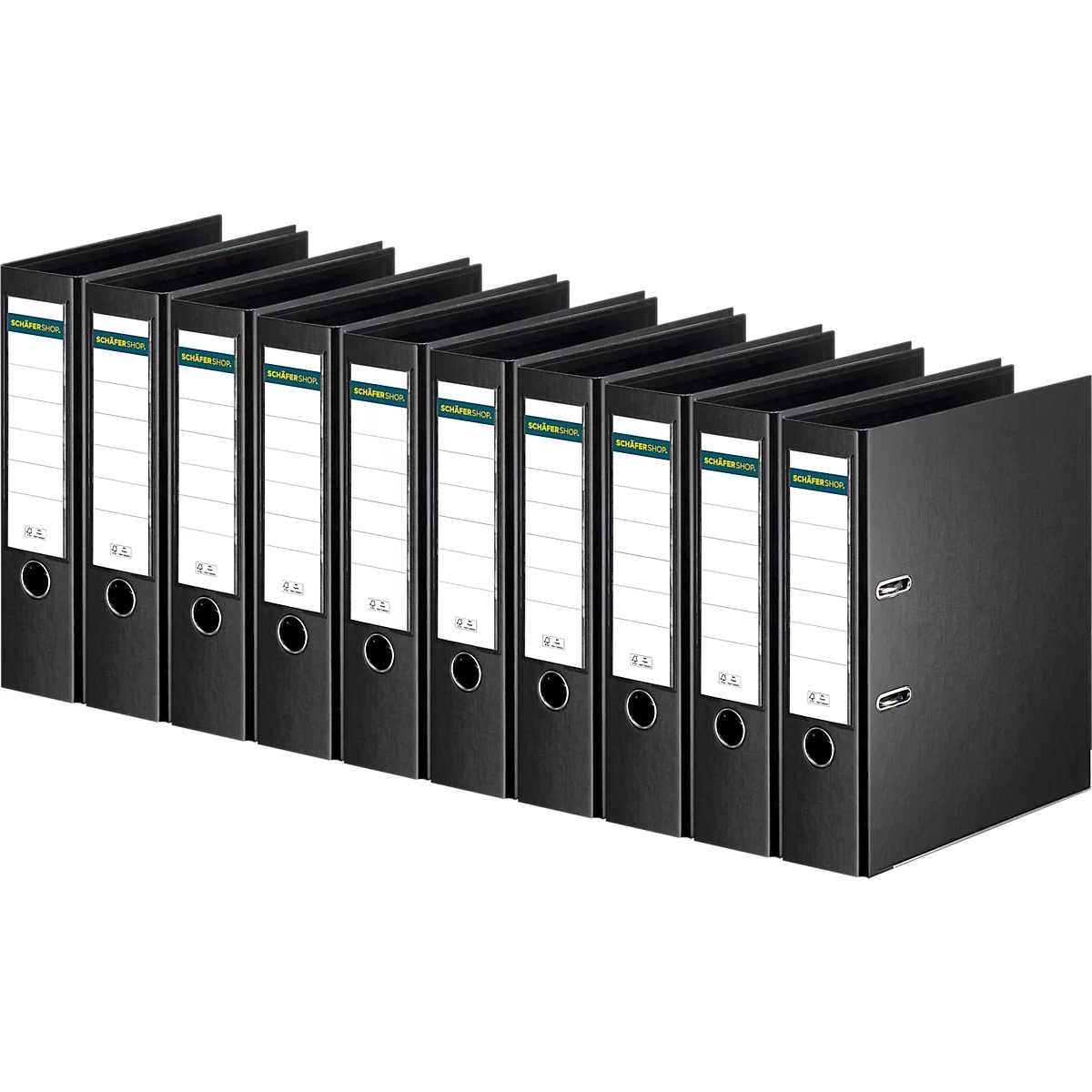Ordner - A4 - rugbreedte 80 mm - zwart - 10 stuks - ons merk Schäfer Shop Select