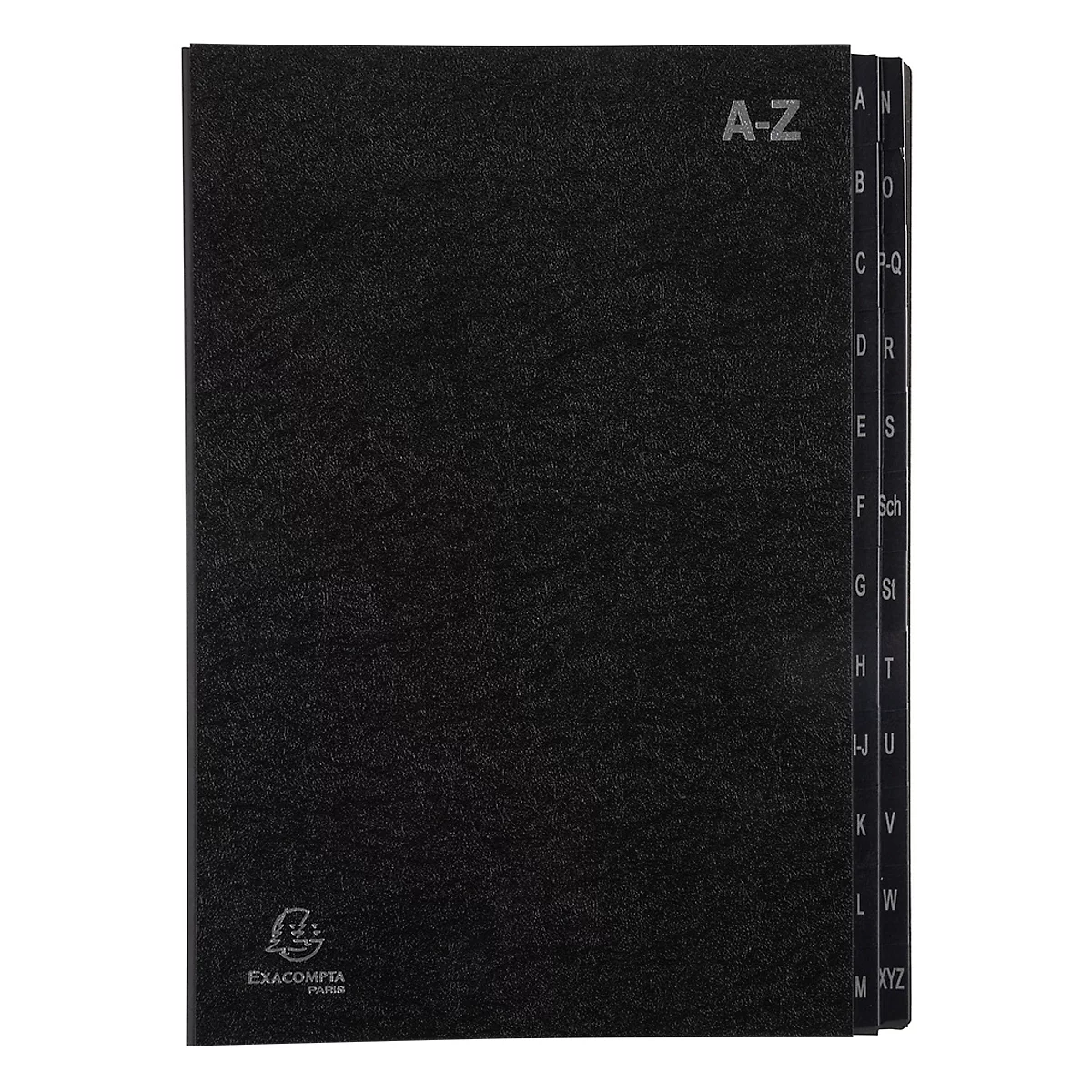 Ordner Exacompta 57024E, formaat A4, 24 vakken, tabbladen A-Z, breedte 250 x hoogte 330 mm, Blauer Engel, gerecycleerd karton, zwart