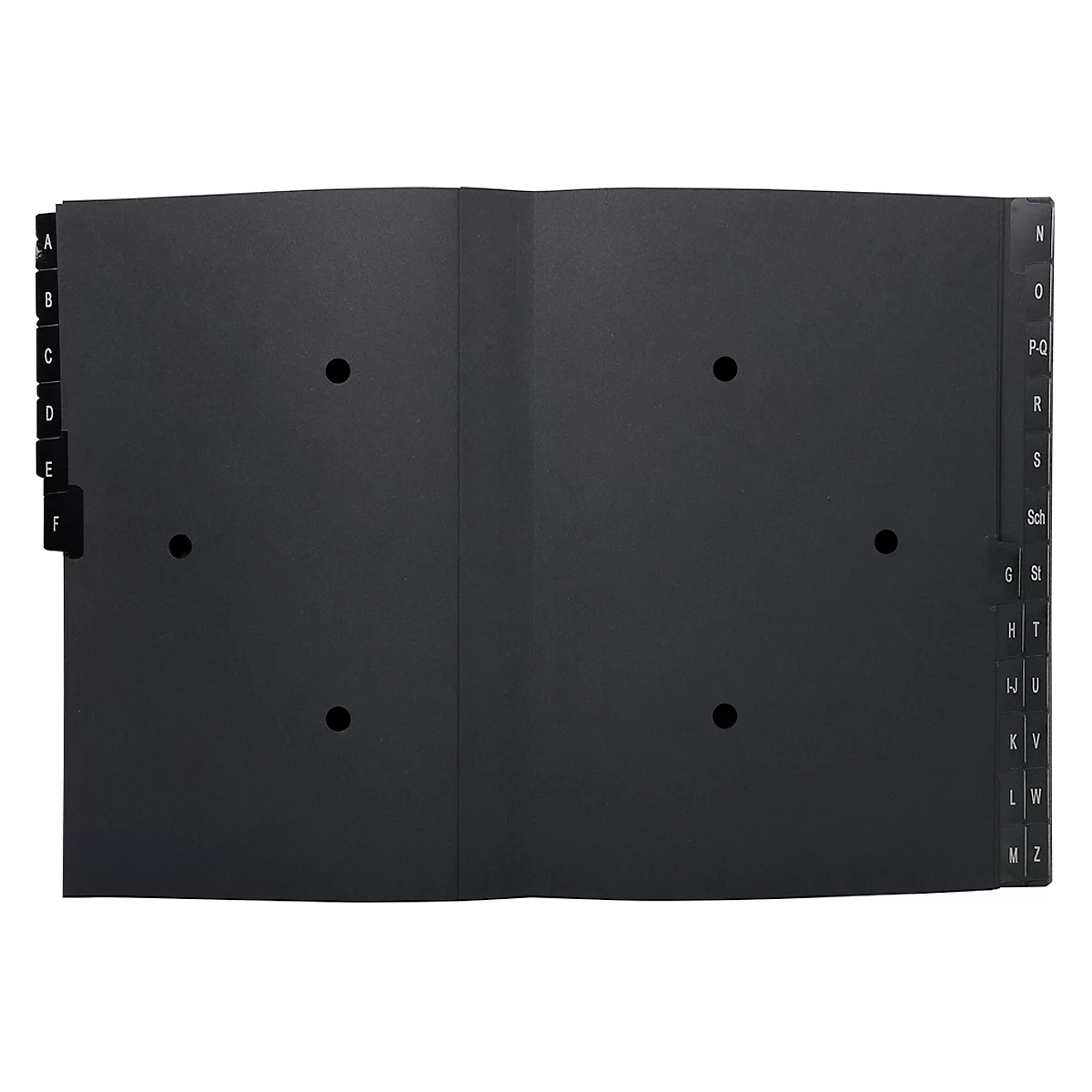 Ordner Exacompta 57024E, formaat A4, 24 vakken, tabbladen A-Z, breedte 250 x hoogte 330 mm, Blauer Engel, gerecycleerd karton, zwart