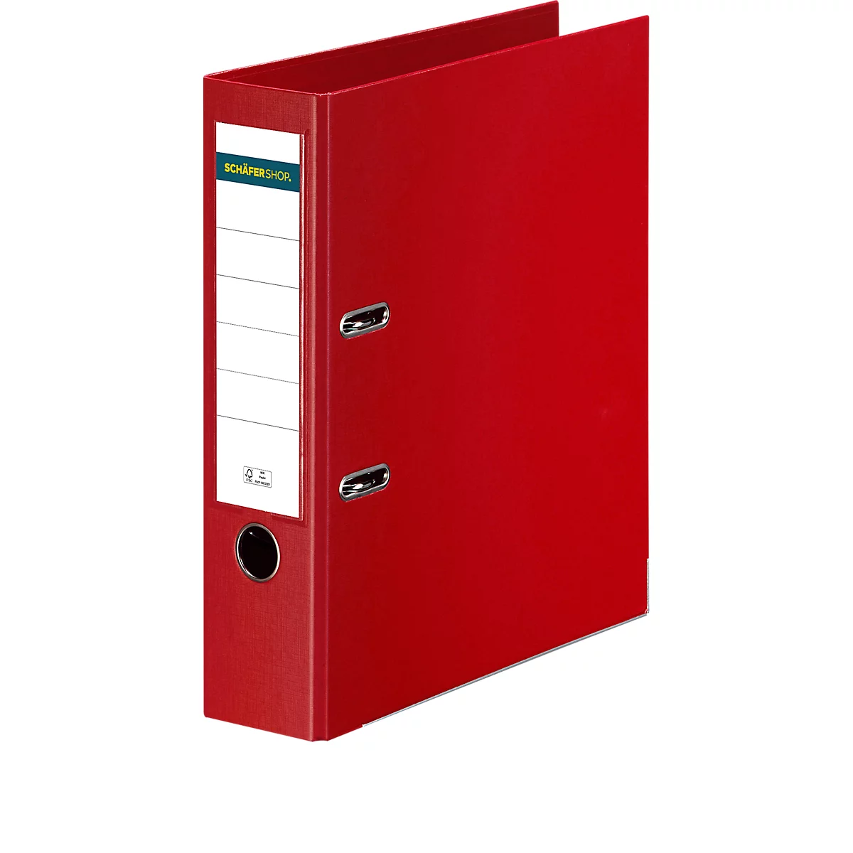 Ordner Schäfer Shop Select, DIN A4, Rückenbreite 80 mm, Griffloch, auswechselbares Rückenschild, Polypropylen, 10 Stück, rot