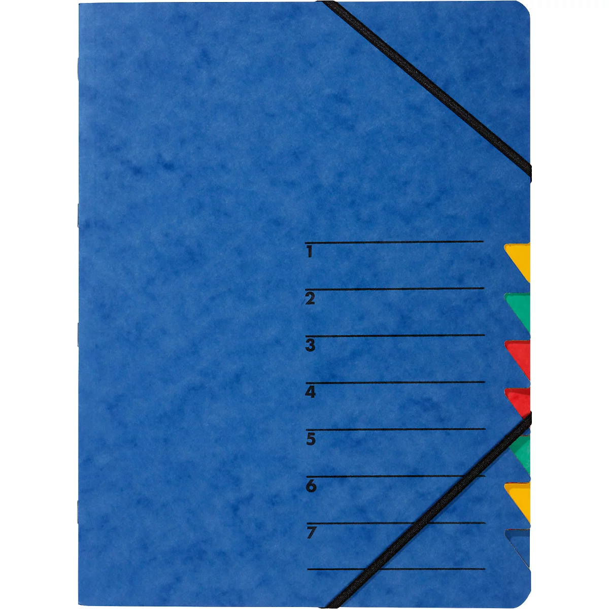 Organisateur Easy PAGNA, format A4, fermeture élastique, 7 compartiments, bleu