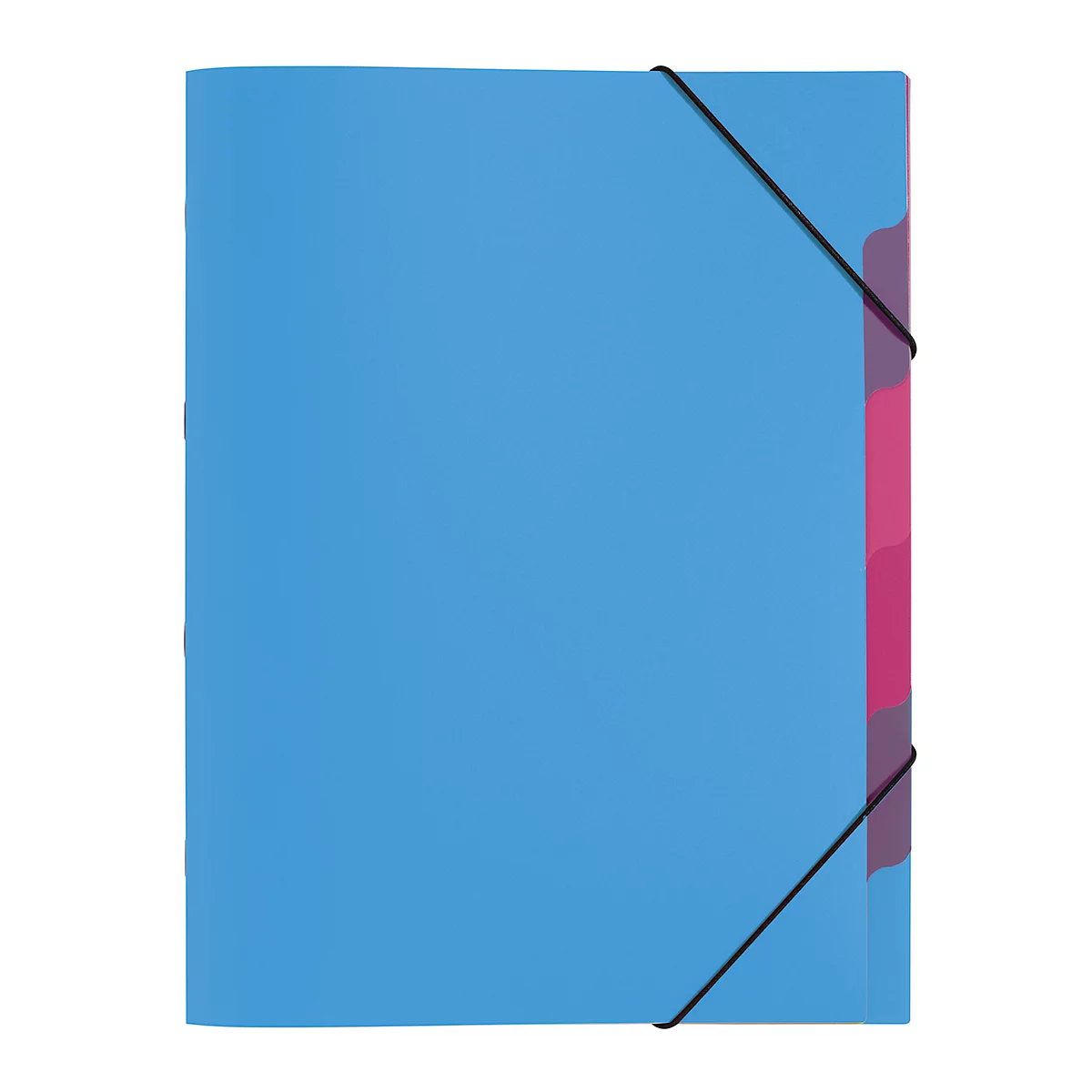 Organisateur Funky School PAGNA, fermeture élastique, 5 compartiments, PP, bleu clair