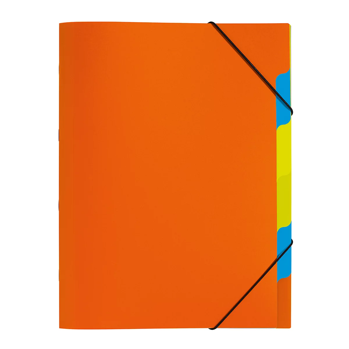 Organisateur Funky School PAGNA, fermeture élastique, 5 compartiments, PP, orange