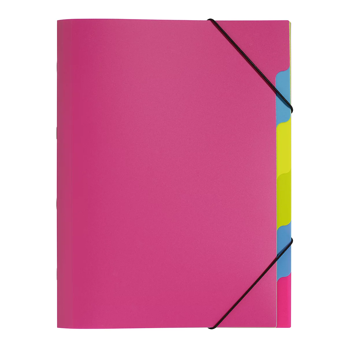Organisateur Funky School PAGNA, fermeture élastique, 5 compartiments, PP, rose foncé