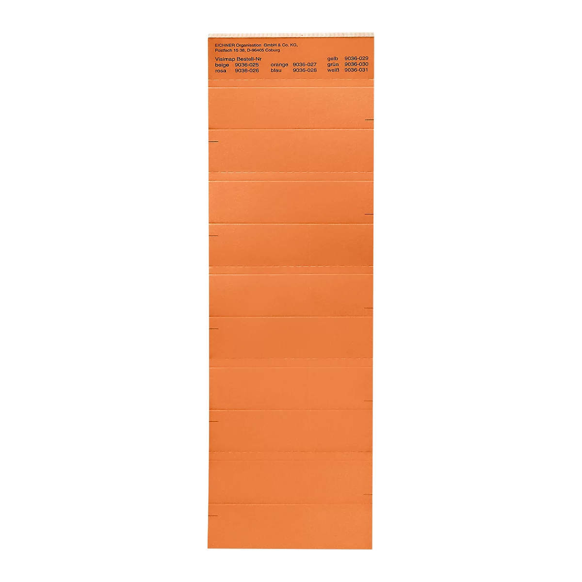Folded orange paper with embossed fold lines. Text in black at the top.