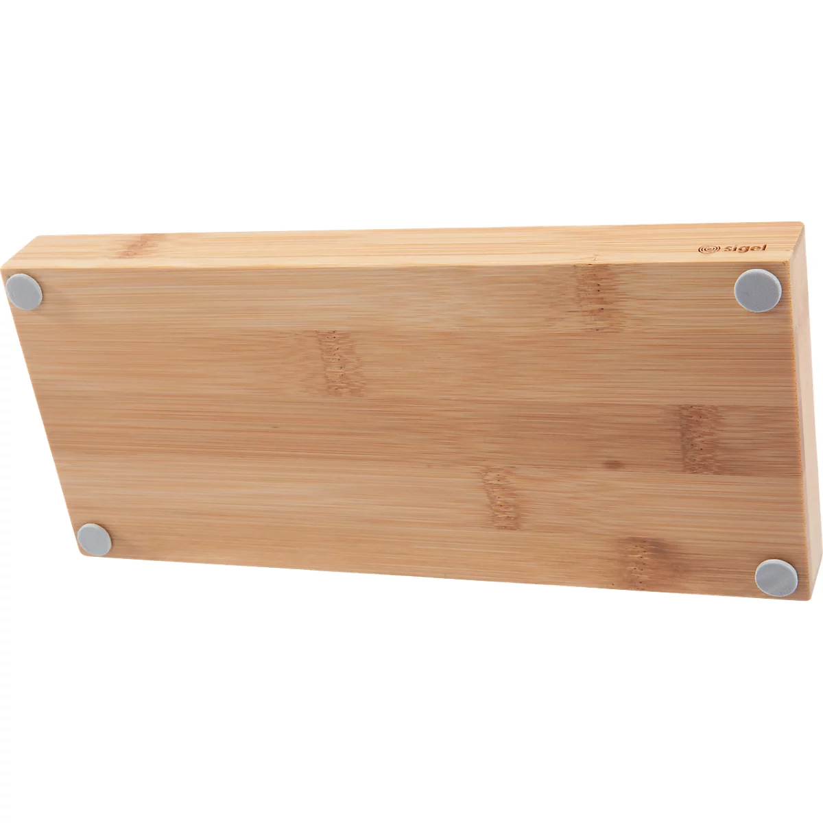 Organiseur de bureau Sigel Eyestyle, rectangulaire, 2 compartiments, inserts textiles en PET recyclé, bleu clair/gris foncé, L 245 x P 109 x H 25 mm, bois de bambou