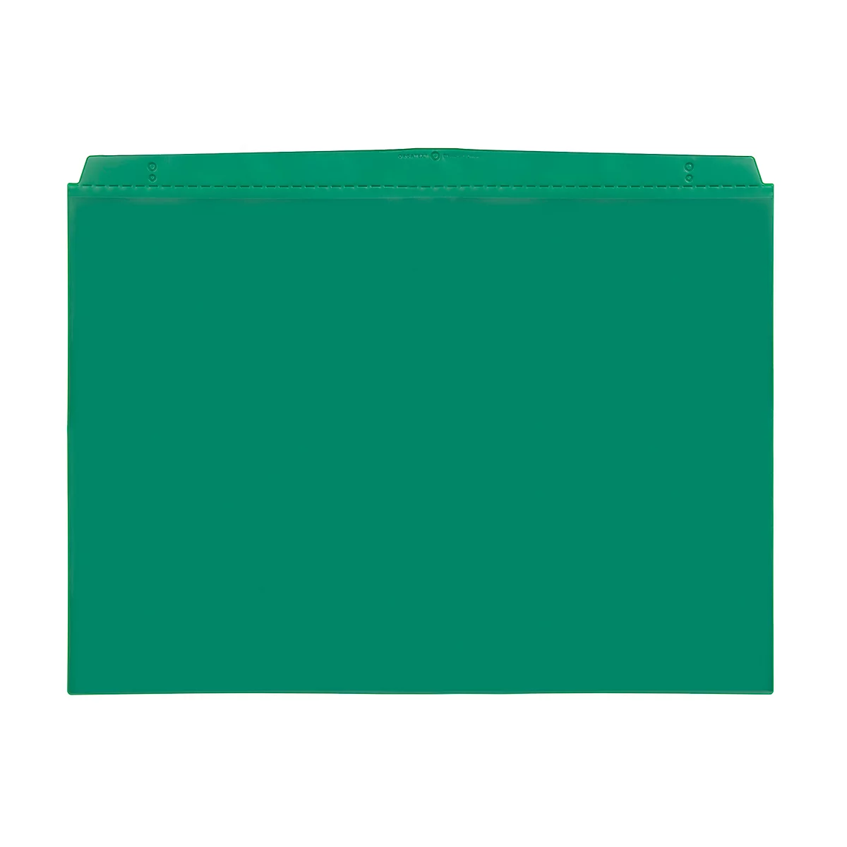 A green file folder on a white background.