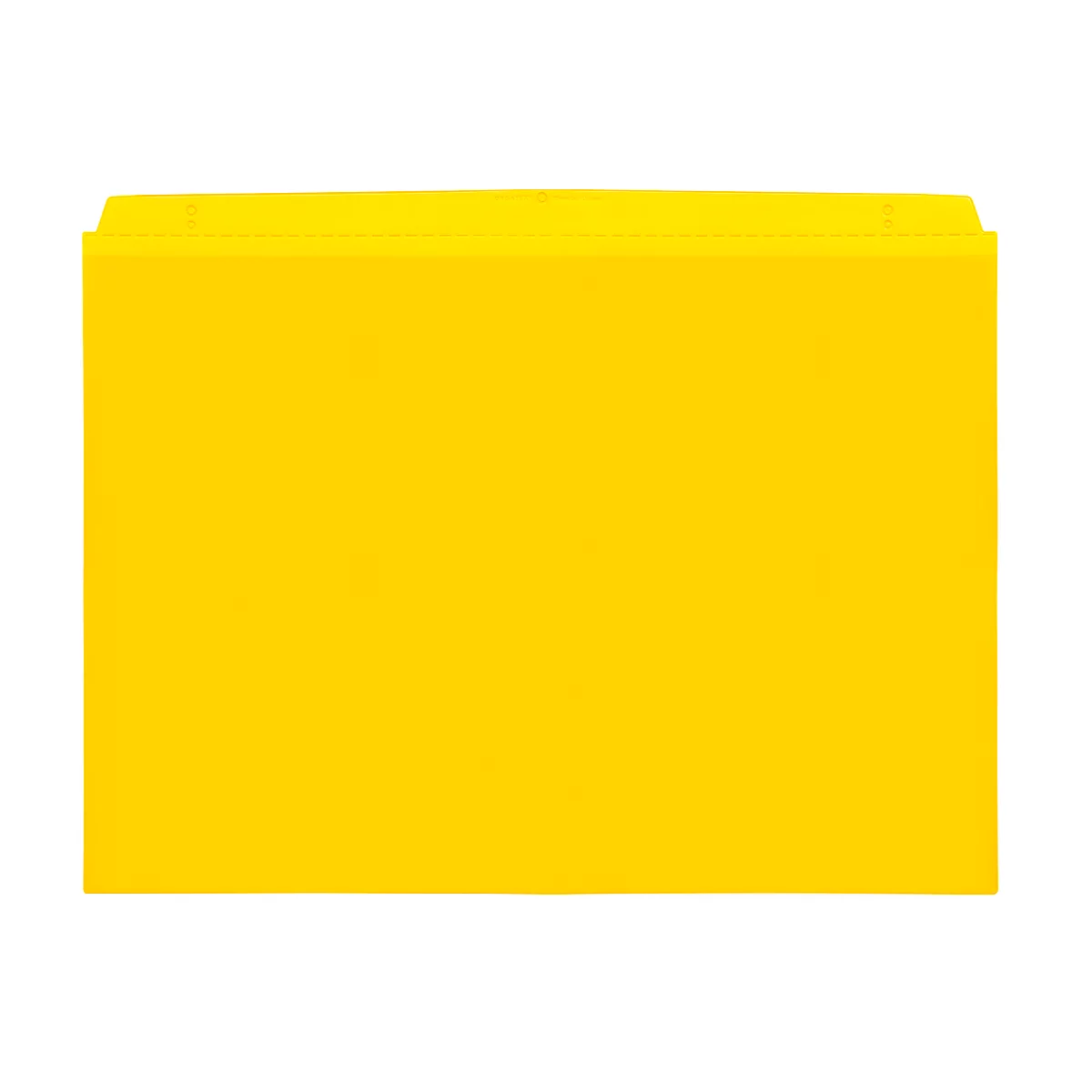 Yellow file folder with open edge against white background.