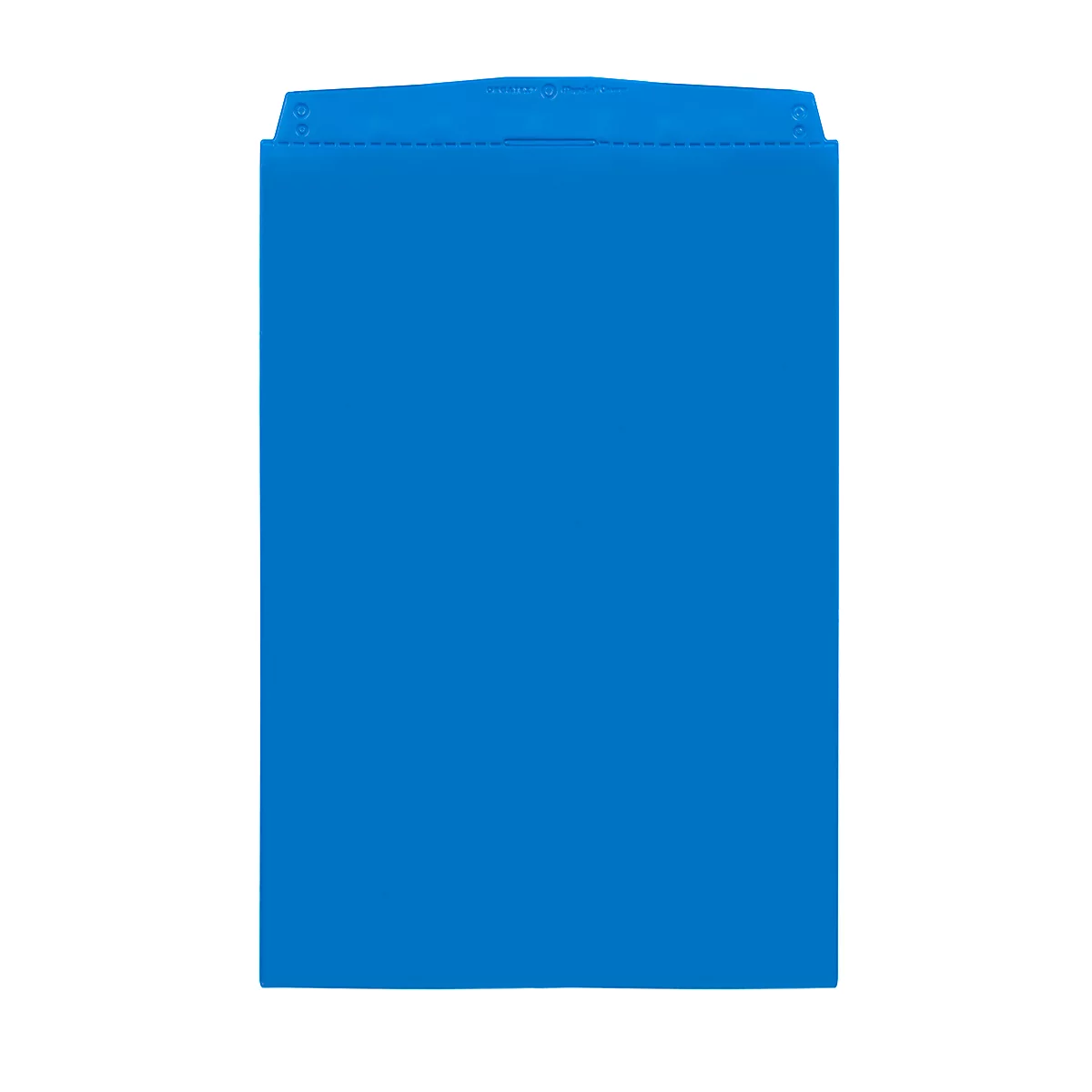 Blue document folder with flap. Rectangular shape.