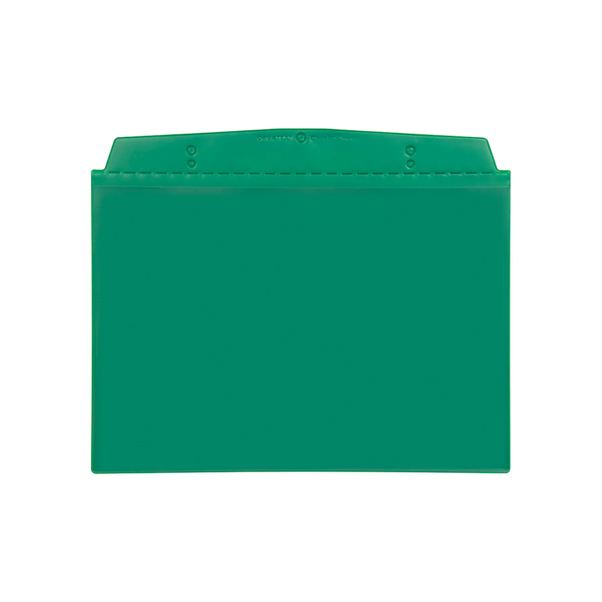 A green document case shown against a white background.
