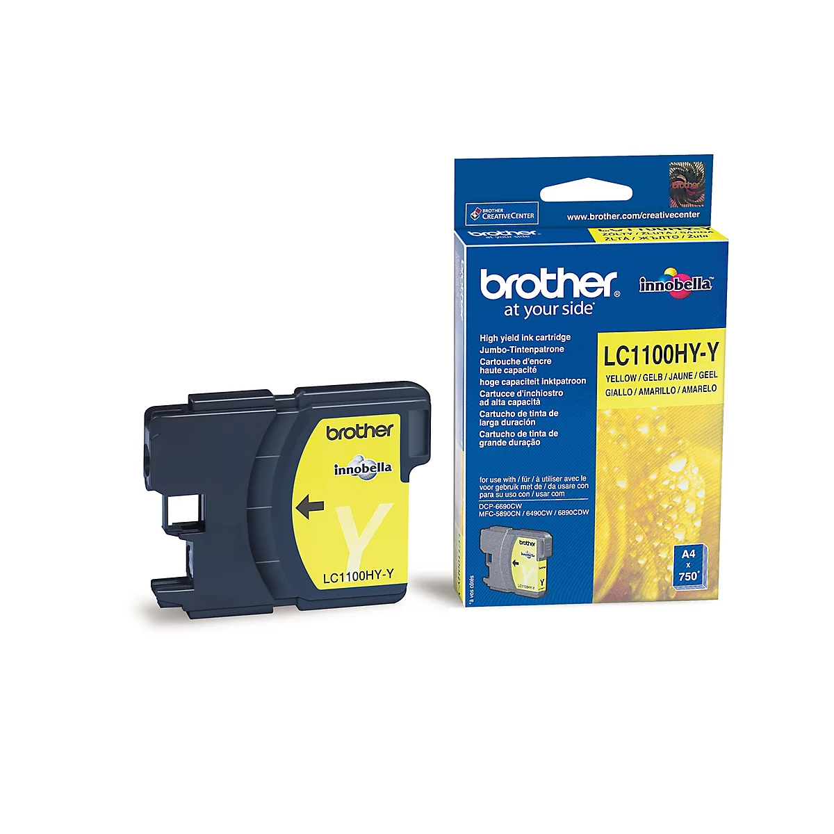 Original Brother Tintenpatrone LC-1100HYY, Einzelpack, gelb