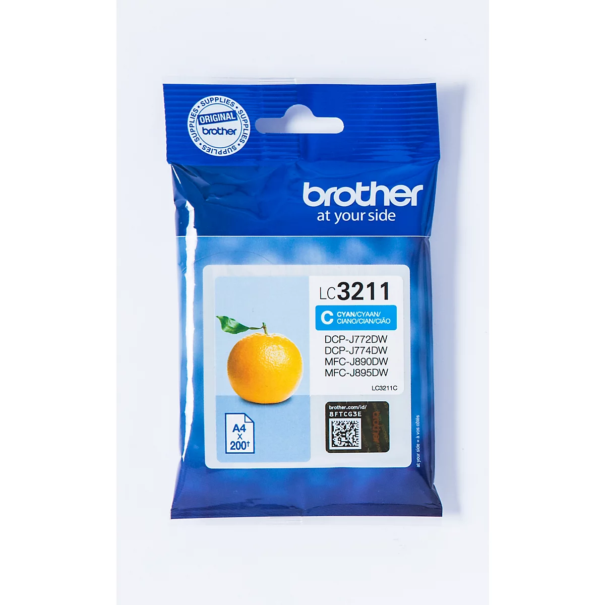 Original Brother Tintenpatrone LC-3211C, Einzelpack, cyan