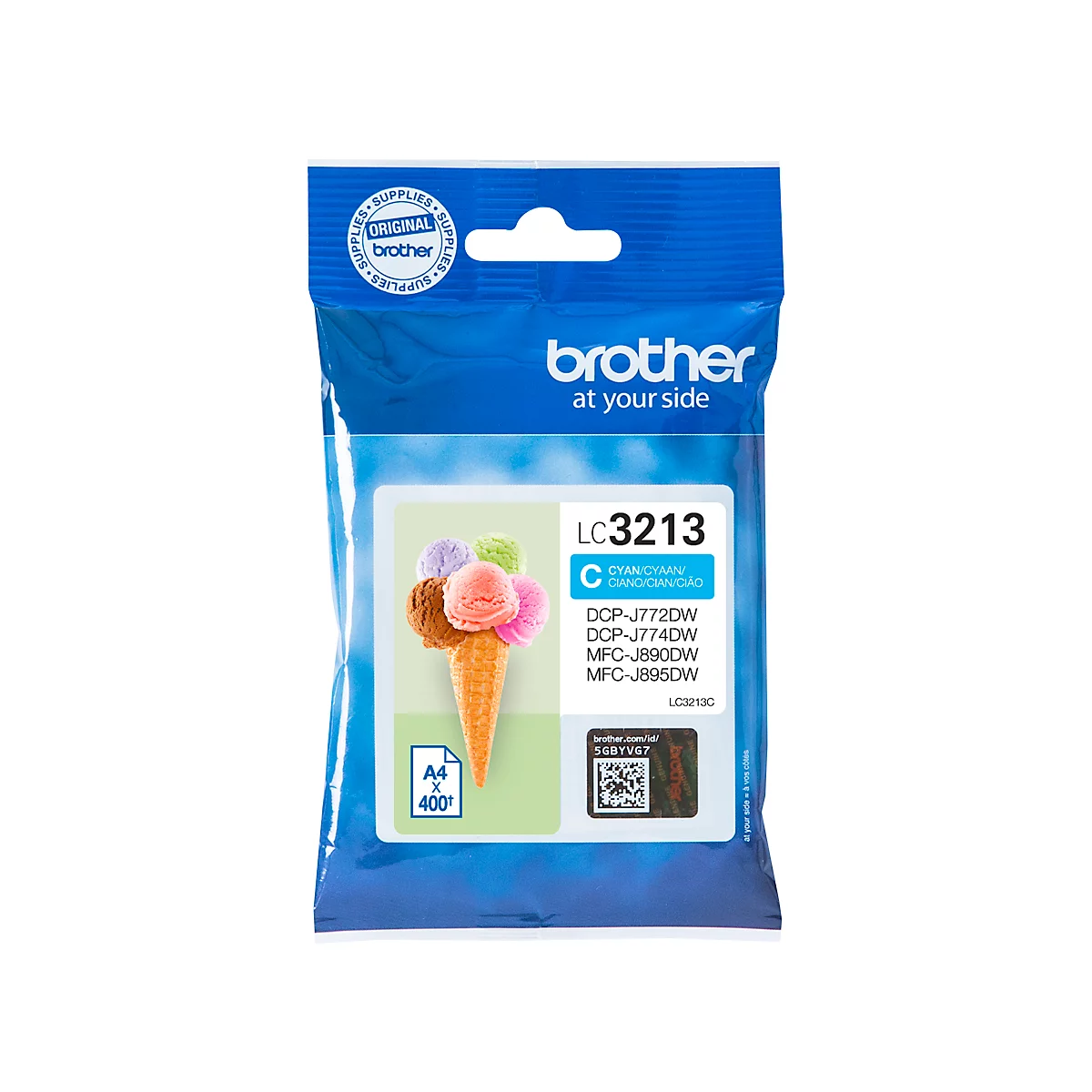 Original Brother Tintenpatrone LC-3213C, Einzelpack, cyan