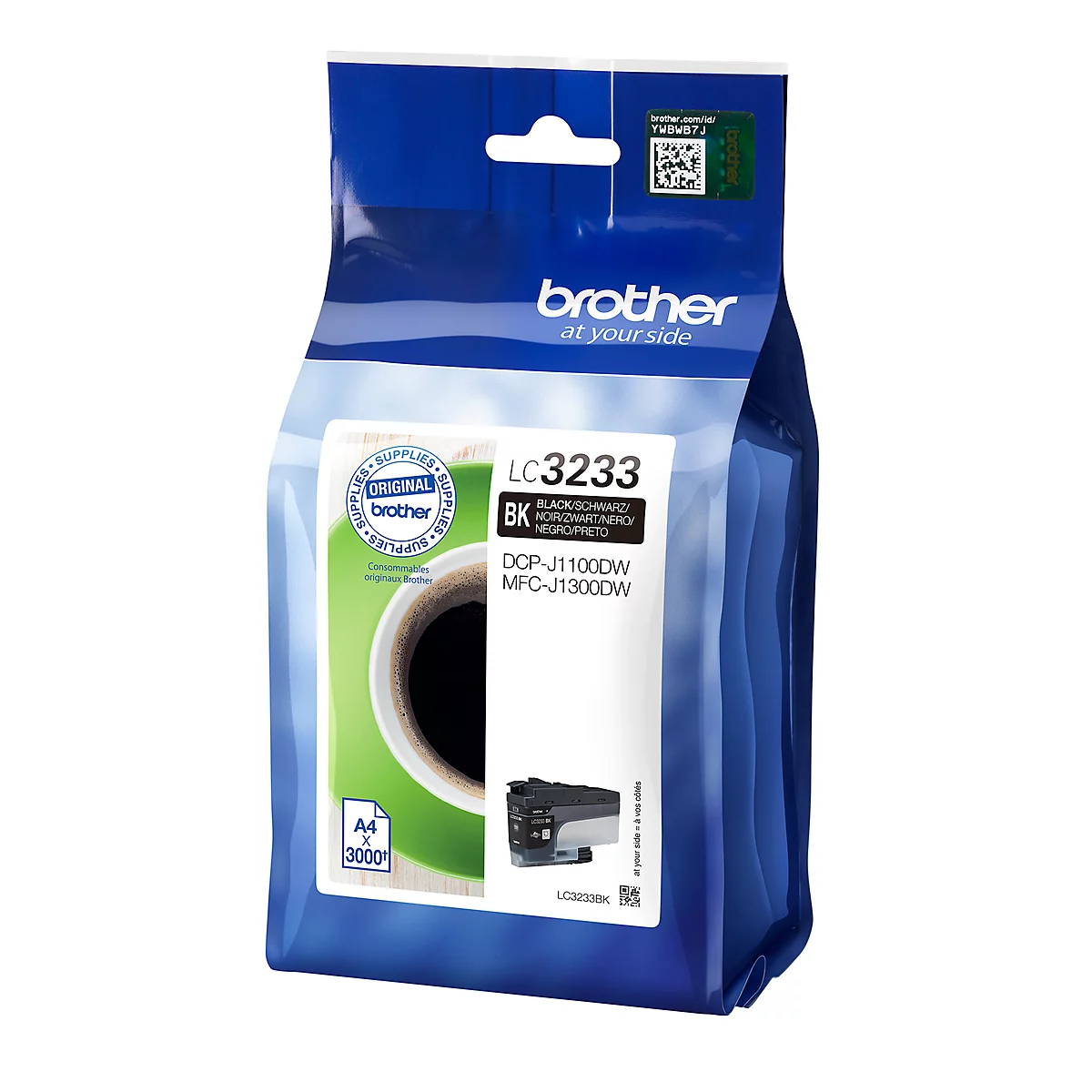 Original Brother Tintenpatrone LC-3233BK, Einzelpack, schwarz