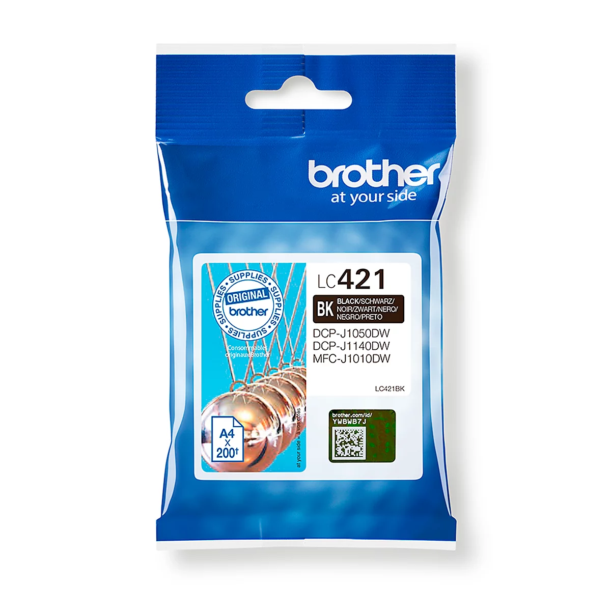 Original Brother Tintenpatrone LC-421BK, Einzelpack, schwarz