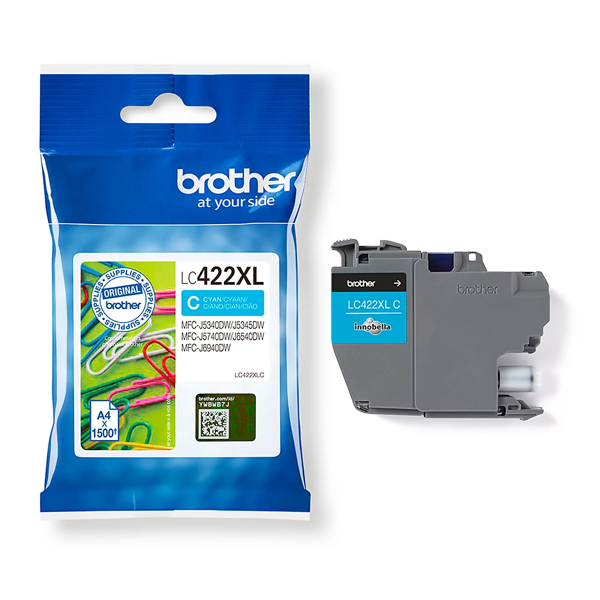 Original Brother Tintenpatrone LC-422XL, Einzelpack, cyan