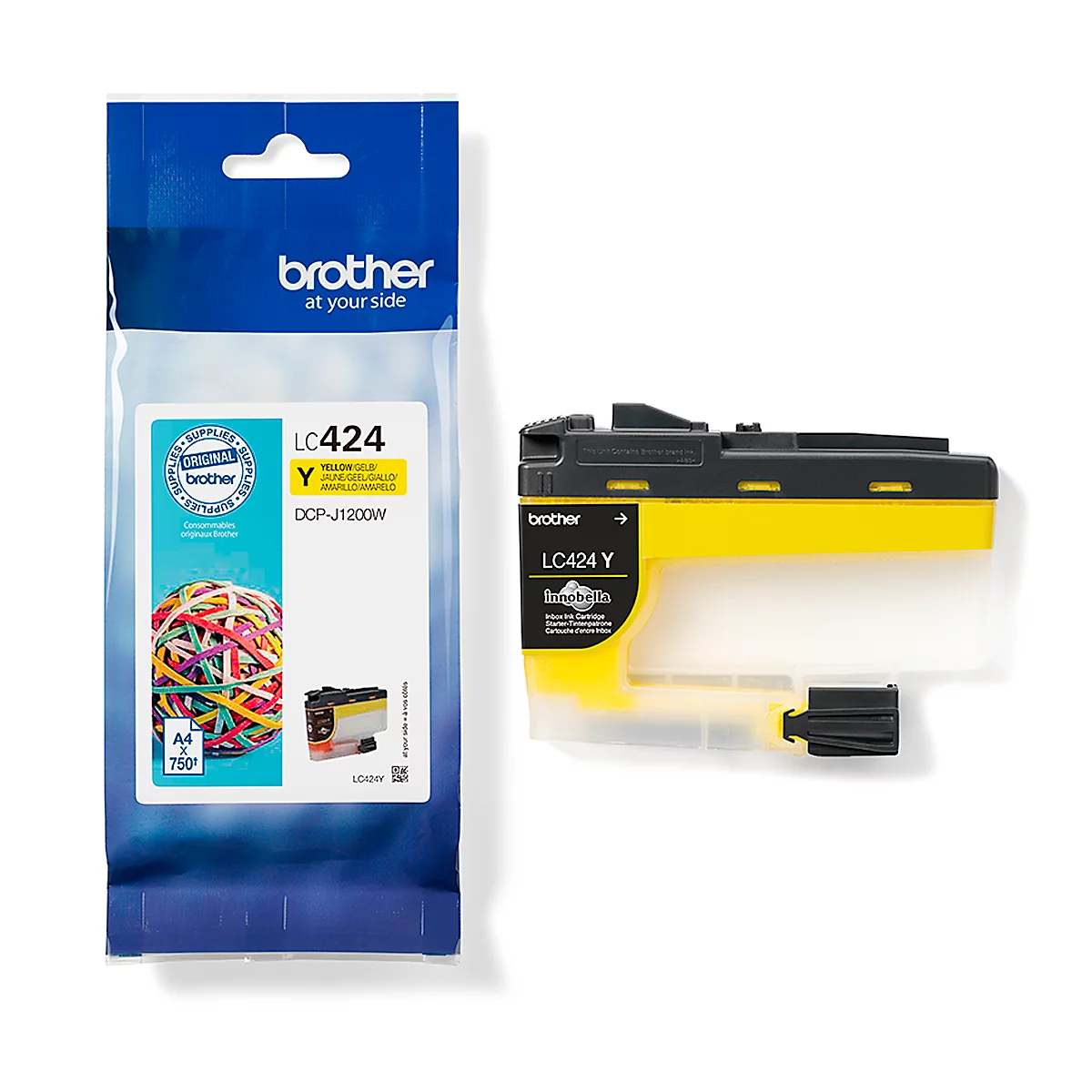 Original Brother Tintenpatrone LC-424Y, Einzelpack, gelb