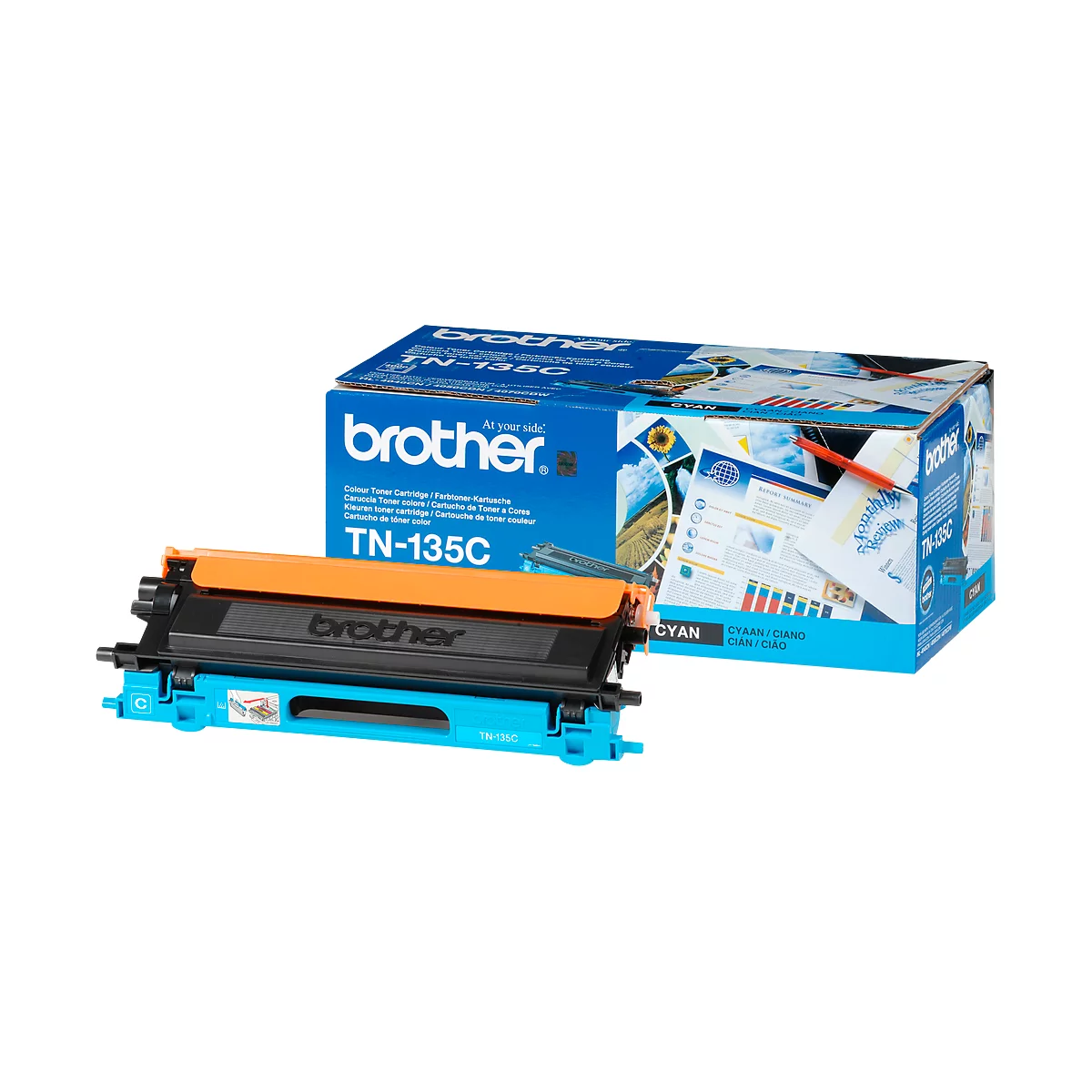 Original Brother Toner TN-135C, Einzelpack, cyan