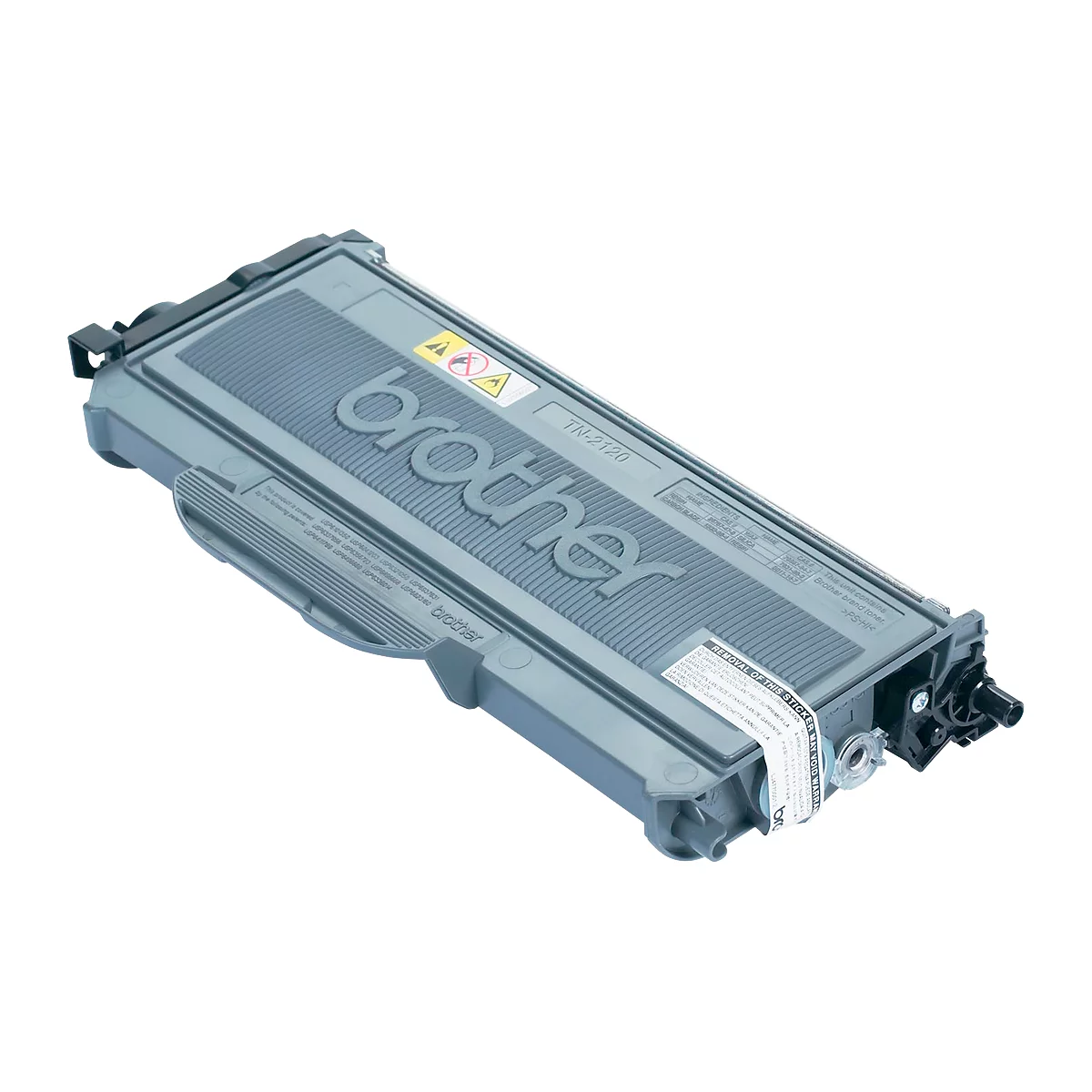 Gray Brother toner. Brother inscription, warnings and model name.