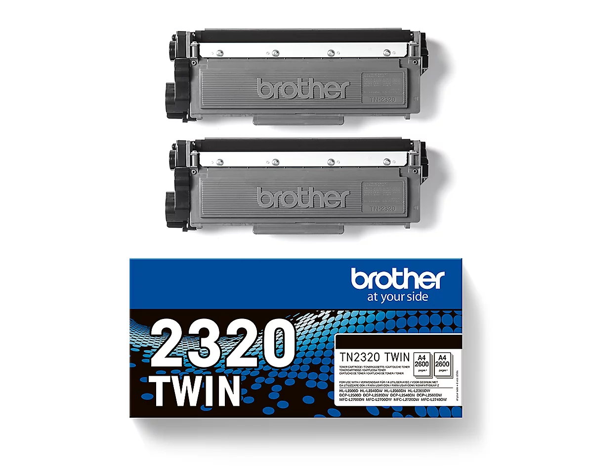 Original Brother Toner TN-2320, Doppelpack, schwarz