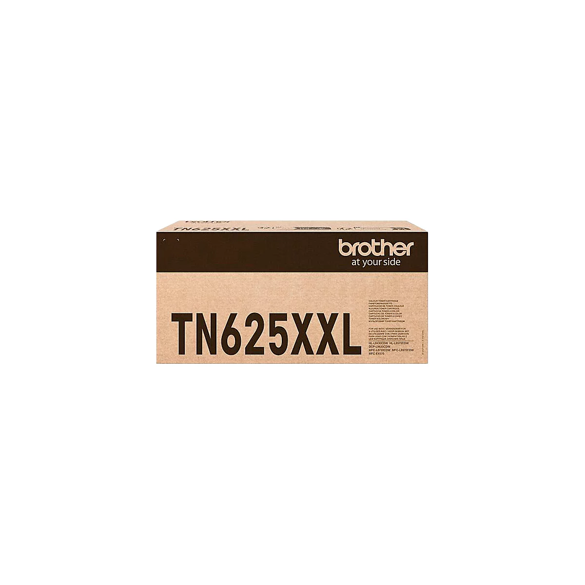 Braun-beige Brother Toner-Verpackung mit großem TN625XXL Schriftzug.