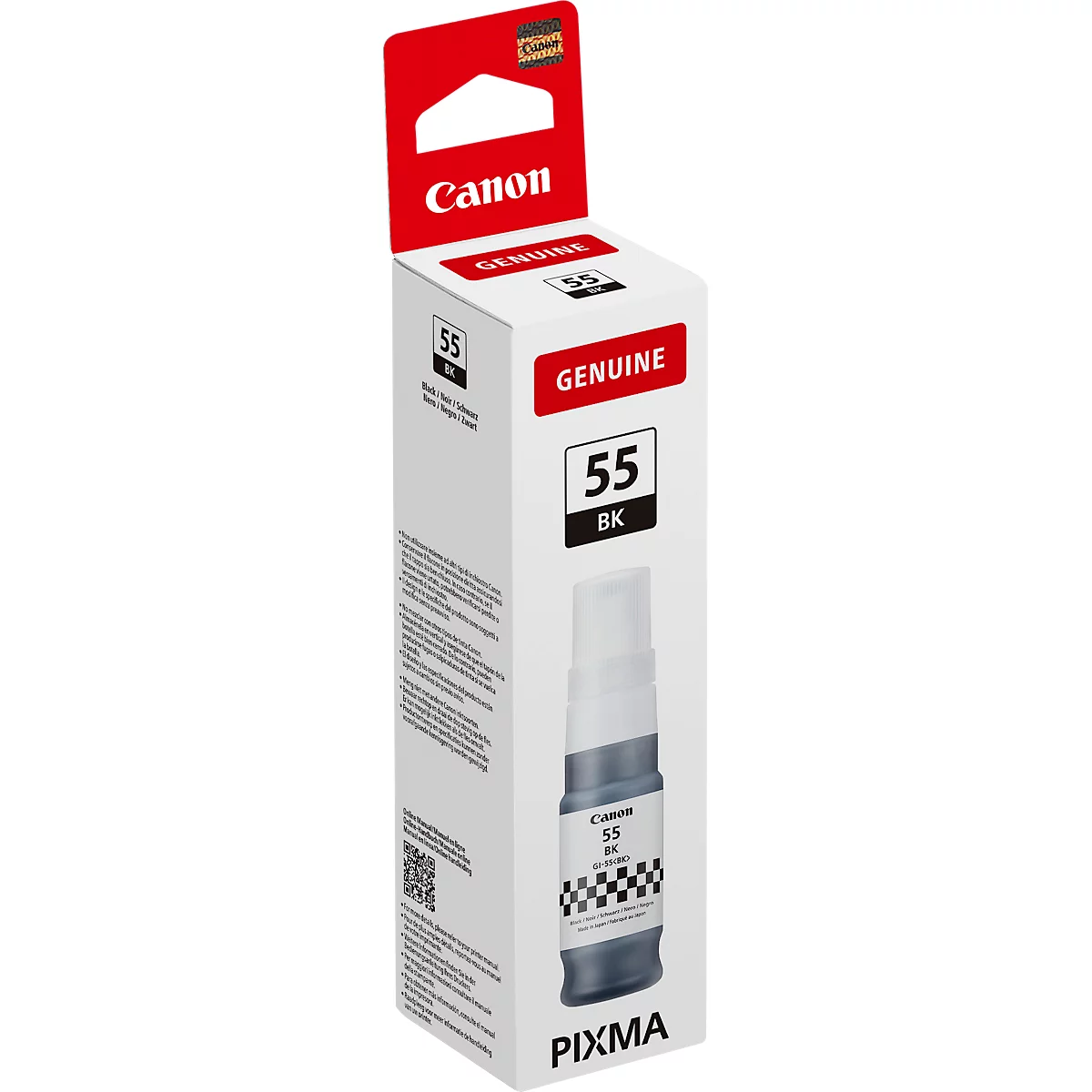 Black Canon ink 55BK in a white box with red lettering.