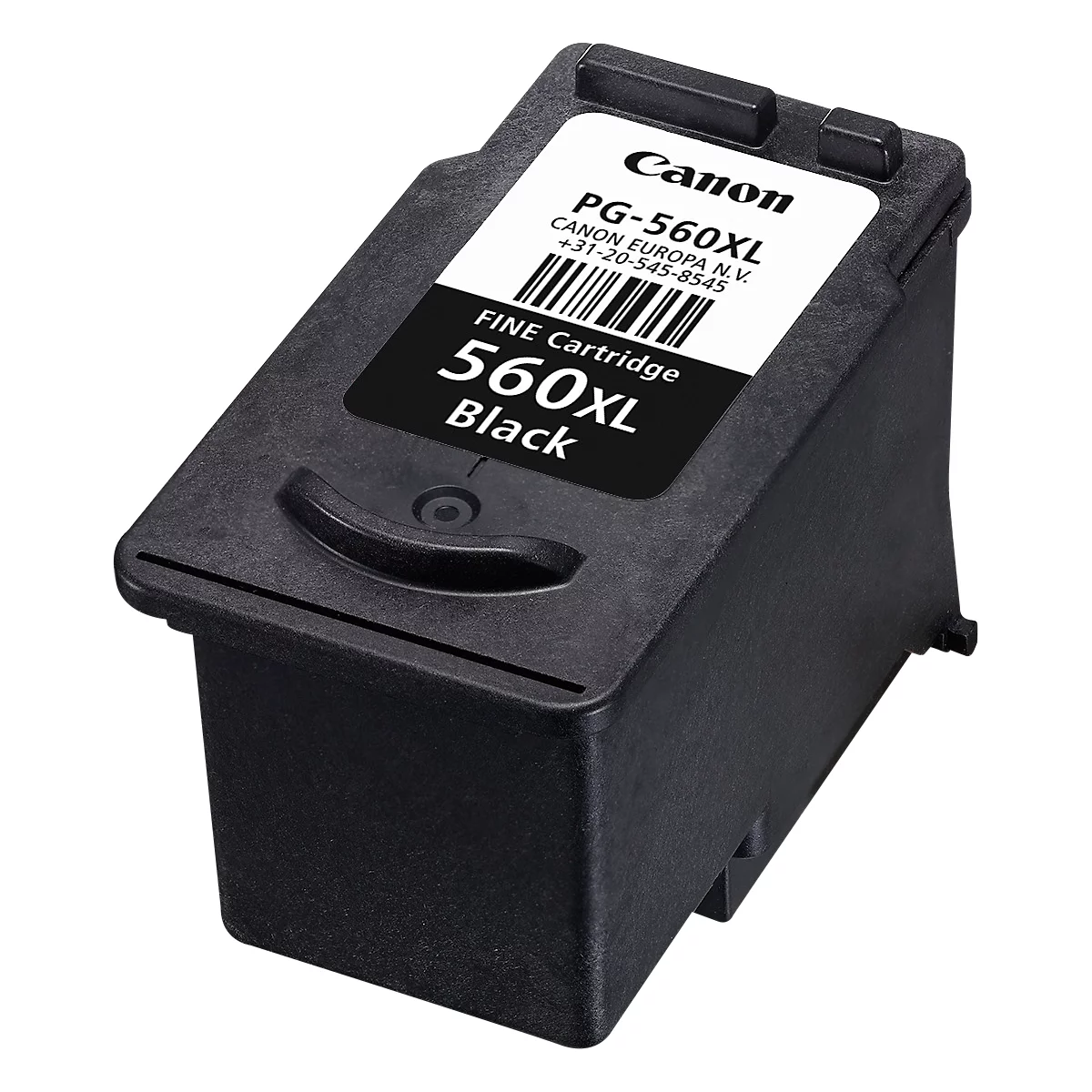 A black Canon PG-560XL ink cartridge, with product label.