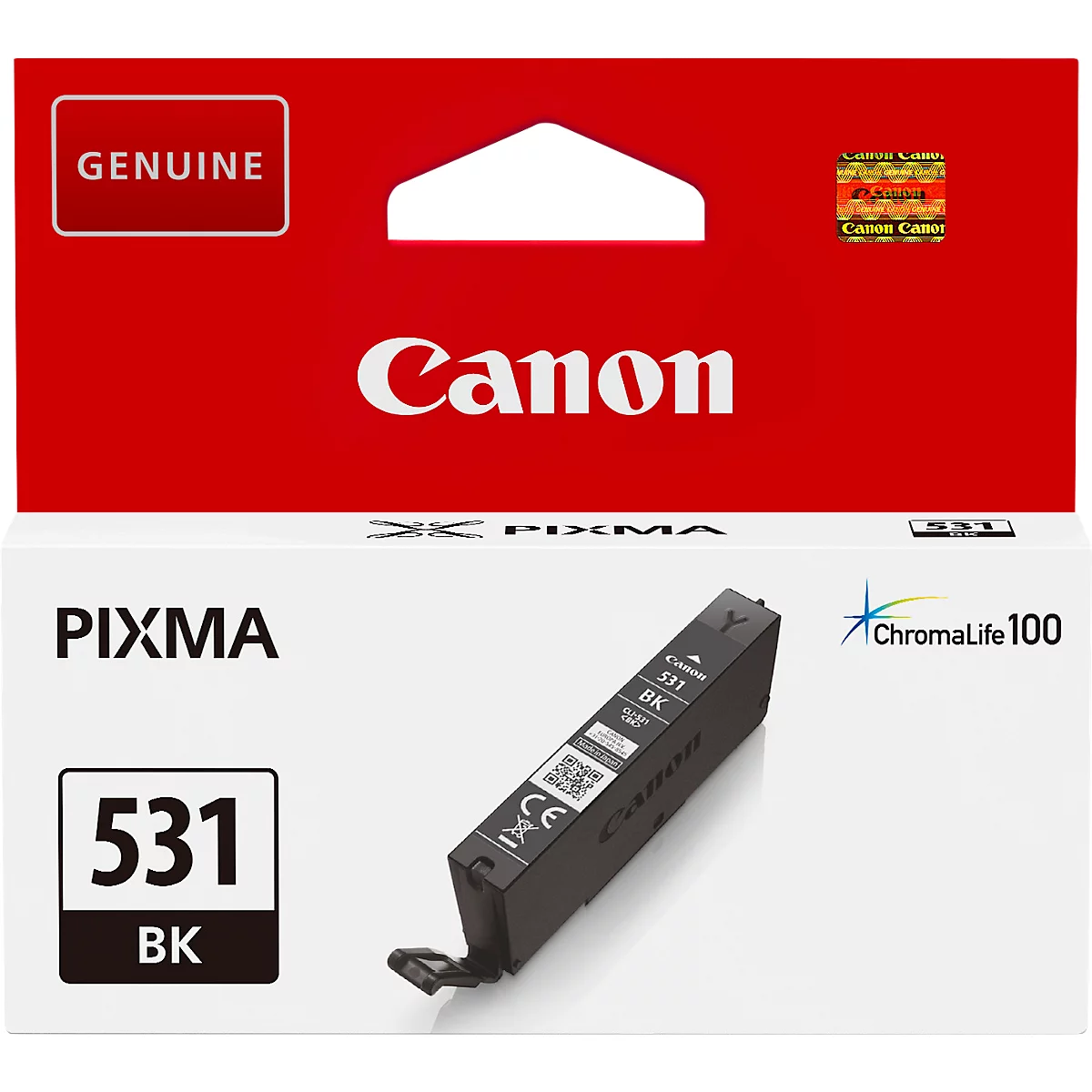 Original Canon Tintenpatrone CLI-531 BK (6118C001), bis zu 515 Seiten, Einzelpack, schwarz