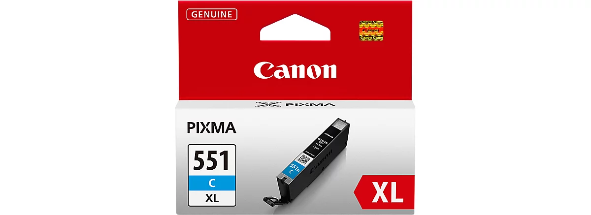 Original Canon Tintenpatrone CLI-551C XL, Einzelpack, cyan