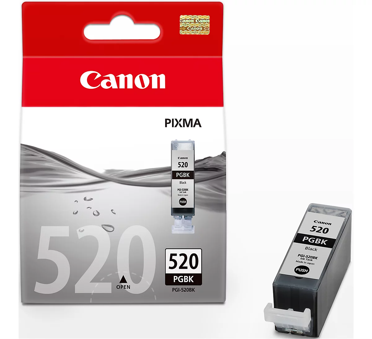 Original Canon Tintenpatrone PGI-520BK, Einzelpack, schwarz-pigmentiert