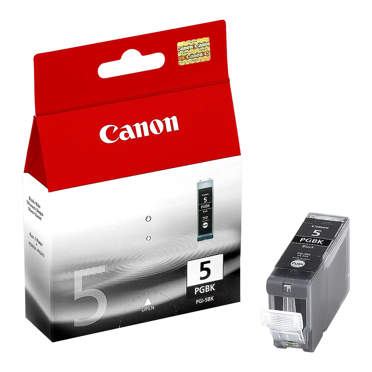 Original Canon Tintenpatrone PGI-5BK, Einzelpack, schwarz-pigmentiert