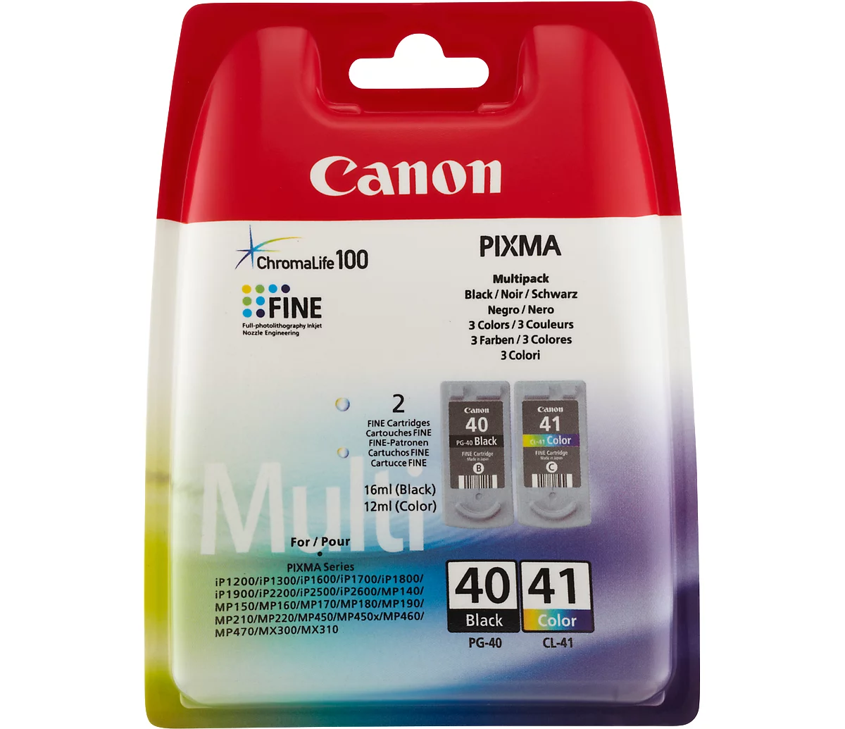 Original Canon Tintenpatronen PG-40/CL-41 CMYK, Mixpack, schwarz, Tri-Colour