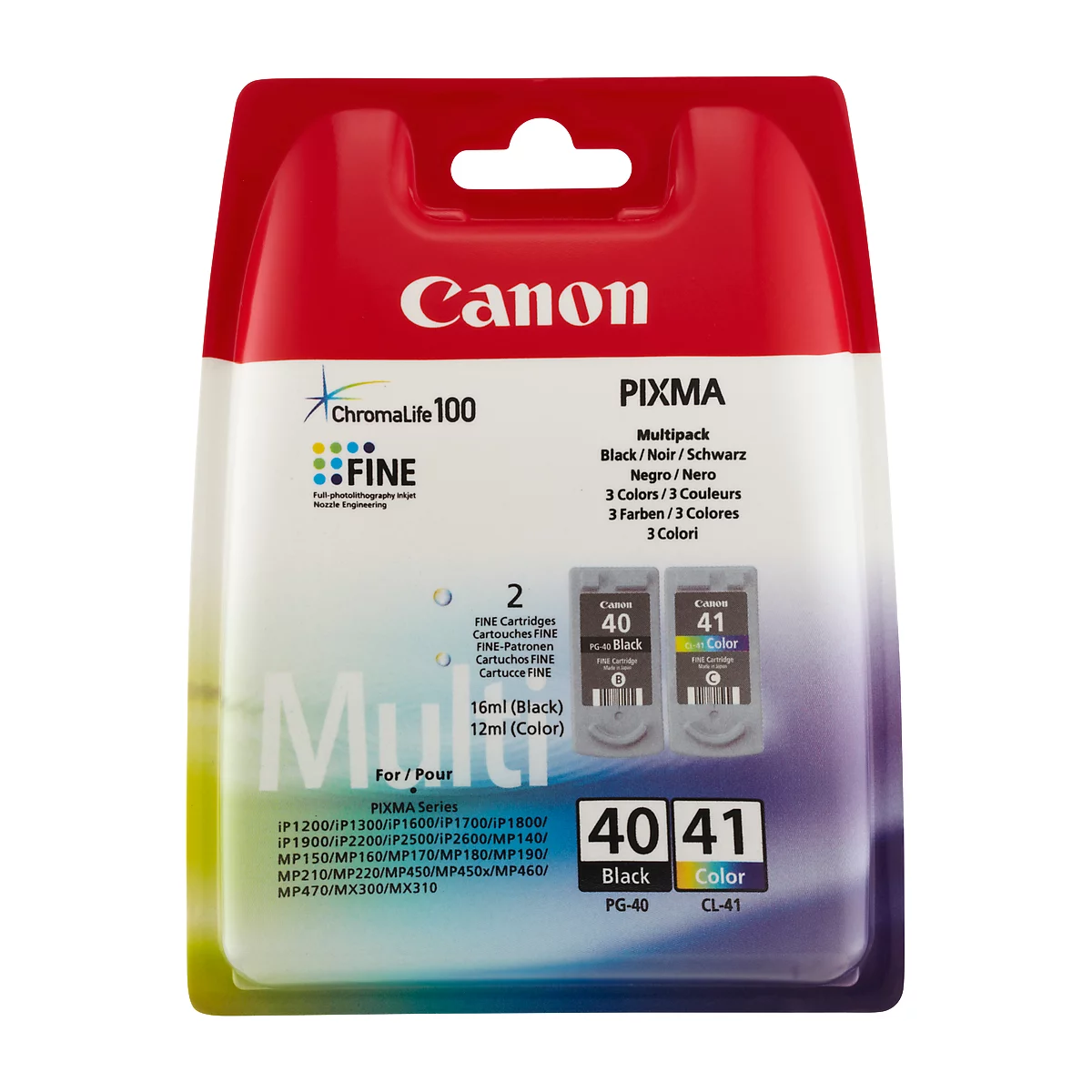 Original Canon Tintenpatronen PG-40/CL-41 CMYK, Mixpack, schwarz, Tri-Colour