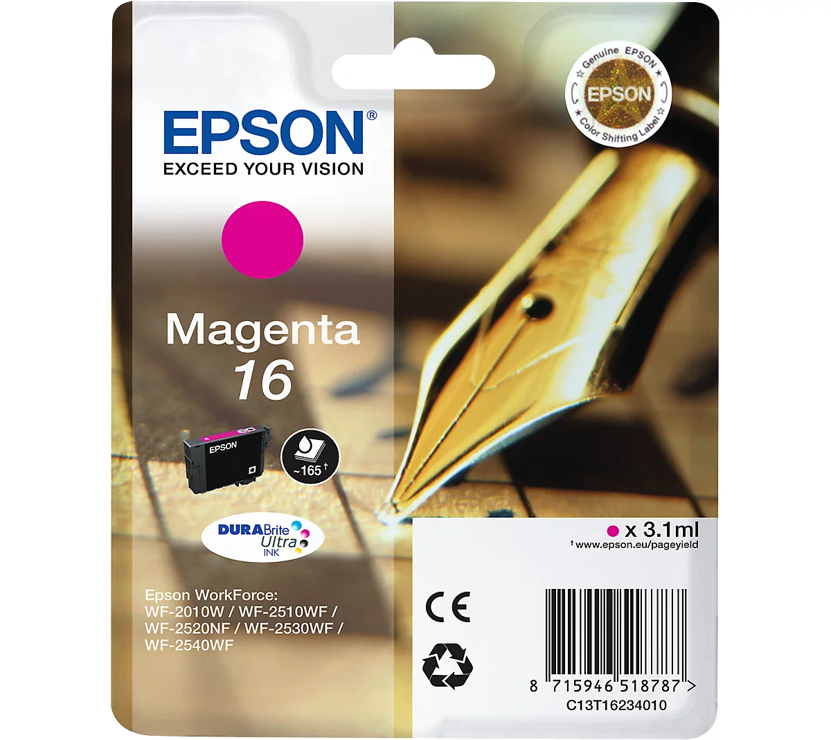 Original Epson Tintenpatrone 16, Einzelpack, magenta