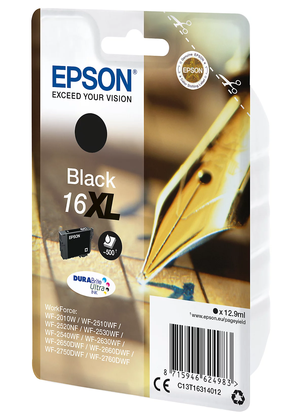 Original Epson Tintenpatrone 16XL, Einzelpack, schwarz
