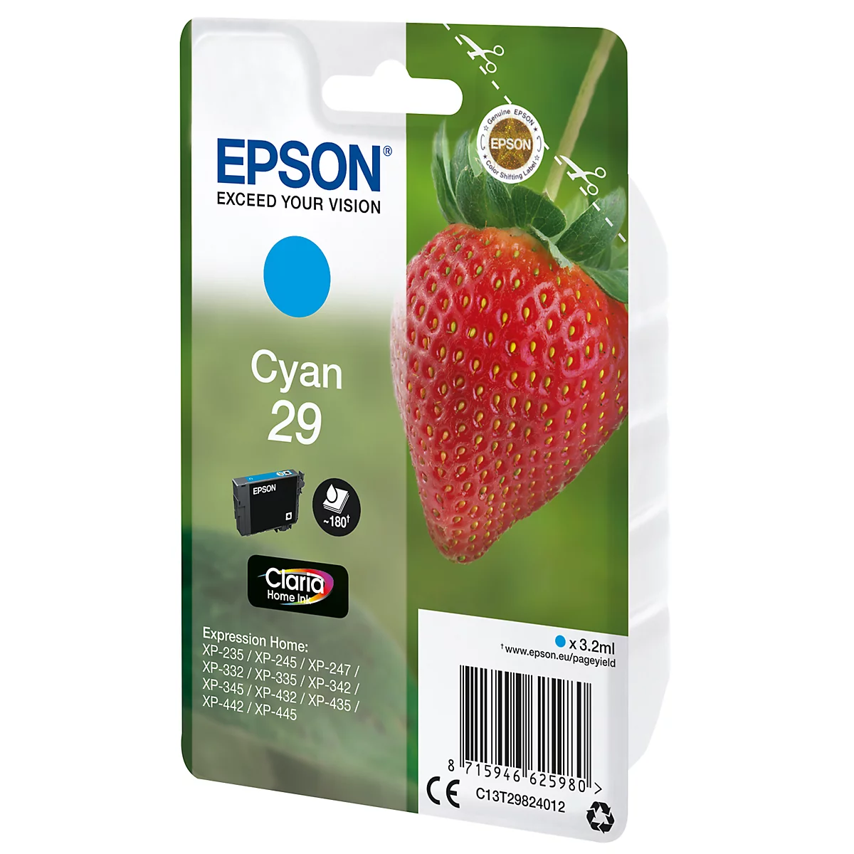 Original Epson Tintenpatrone 29, Einzelpack, cyan