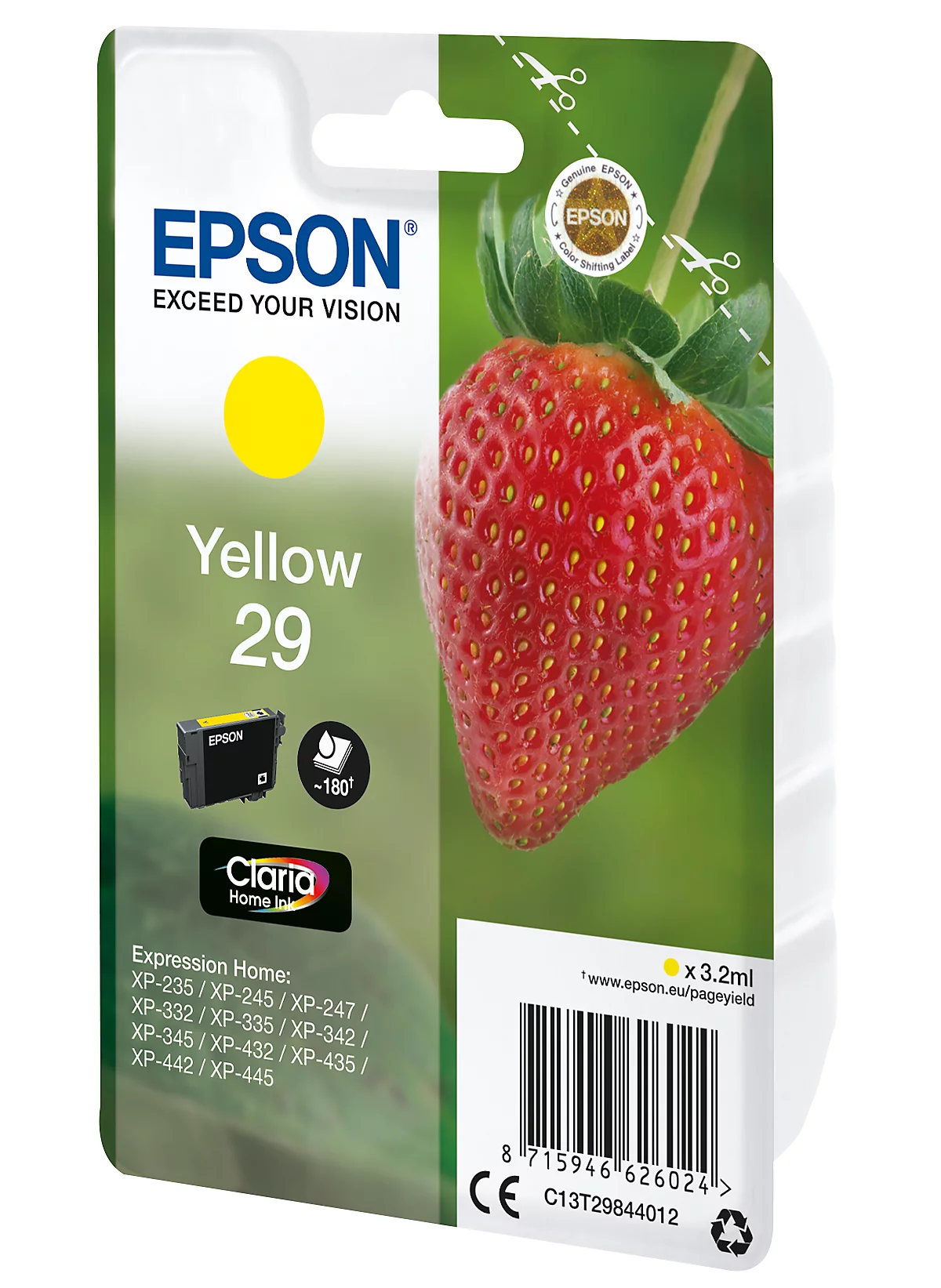 Original Epson Tintenpatrone 29, Einzelpack, gelb