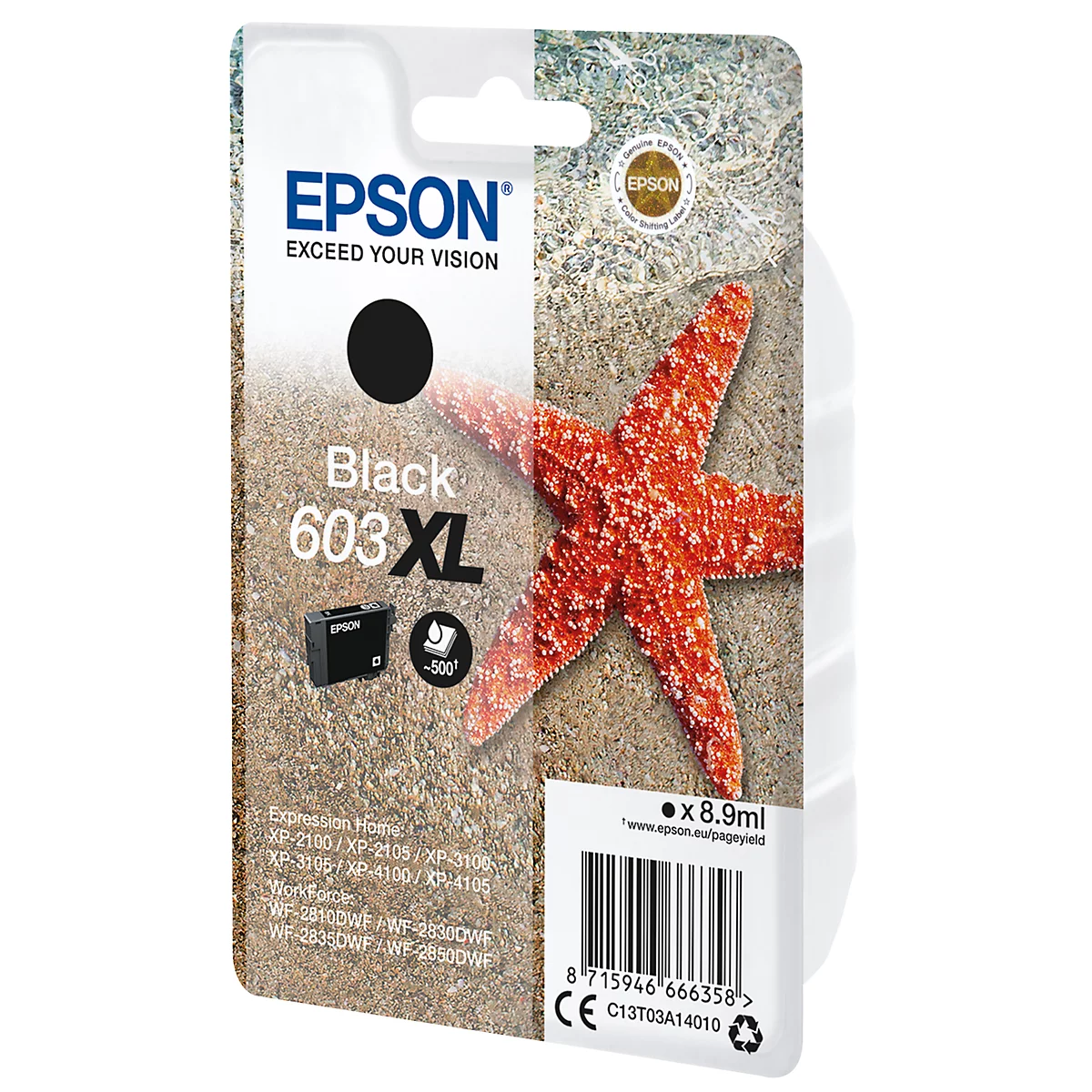 Original Epson Tintenpatrone 603XL, Einzelpack, schwarz